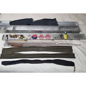 Vintage Tackle Fishing Bamboo? Fly Rod (For Parts) Aluminum Travel Case, ESTATE